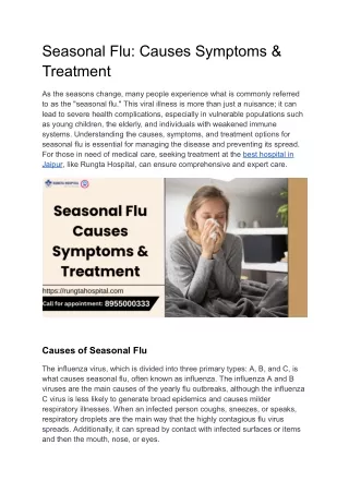 Seasonal Flu_ Causes Symptoms & Treatment