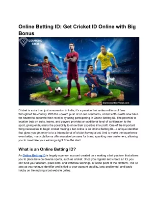 Online Betting ID_ Get Cricket ID Online with Big Bonus