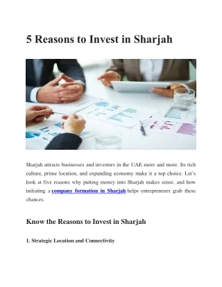 5 Reasons to Invest in Sharjah