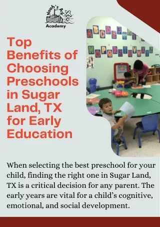 Best Preschools in Sugar Land, TX  Noah’s Ark Academy