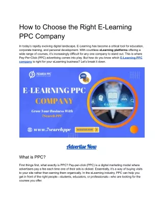 How to Choose the Right E-Learning PPC Company