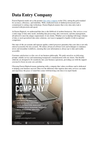 Data Entry Company