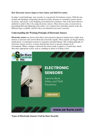 How Electronic Sensors Improve Store Safety and Theft Prevention