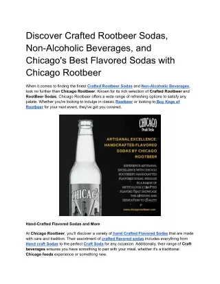 Premium Crafted Soda Selection: Root Beer, Crafted Sodas, & Non-Alcoholic Bevera