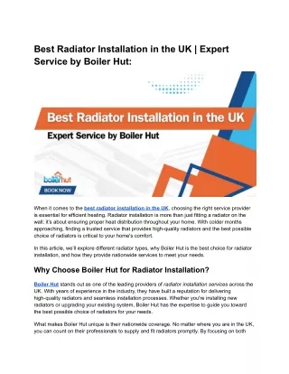 Best Radiator Installation in the UK