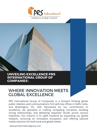 Unveiling Excellence PRS International Group