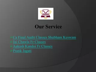 CA Final Audit Classes with Top Faculty CA Shubham Keswani