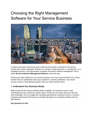 _Service Industries Management Software