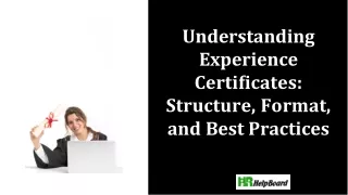 Experience Certificate Format