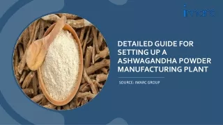 Setting Up a Ashwagandha Powder Manufacturing Plant