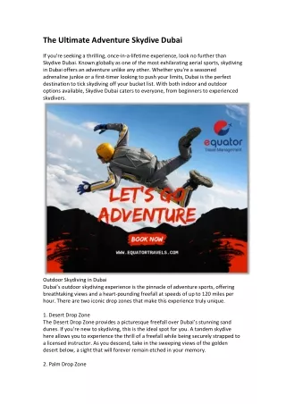 The Ultimate Adventure Skydive Dubai