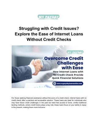 Unlock Financial Freedom: The Convenience of Internet Loans with No Credit Check