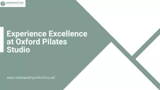 Experience Excellence at Oxford Pilates Studio