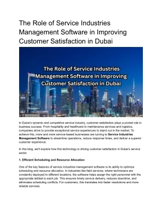 _Service Industries  Management Software Dubai