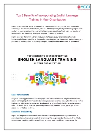 Top 3 Benefits of Incorporating English Language Training in Your Organization