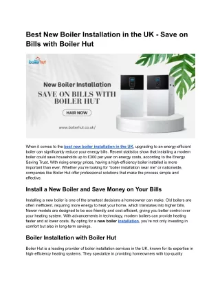 Best New Boiler Installation in the UK