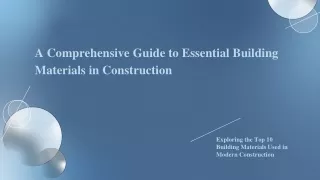 Top 10 building materials