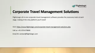 Corporate Travel Management Solutions