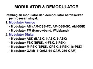 MODULATOR &amp; DEMODULATOR