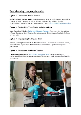 Best cleaning company in dubai