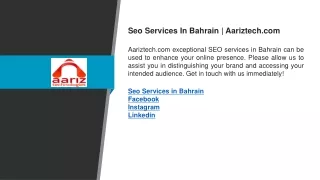 Seo Services In Bahrain  Aariztech.com