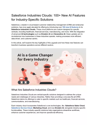 Salesforce Industries Clouds_ 100  New AI Features for Industry-Specific Solutions