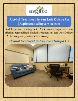 Alcohol Treatment In San Luis Obispo Ca    Aspirecounselingservice.com