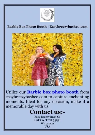 Barbie Box Photo Booth  Easybreezybashco.com