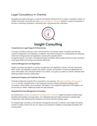 Legal Consultancy In Chennai