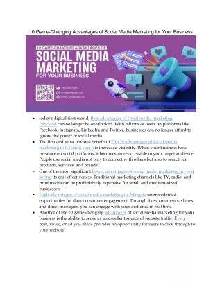 10 Game-Changing Advantages of Social Media Marketing for Your Business
