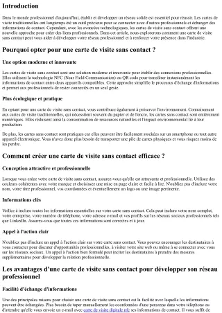 Comment une carte de visite sans contact peut vous aider à développer votre rése