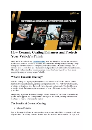 How Ceramic Coating Enhances and Protects Your Vehicle’s Finish