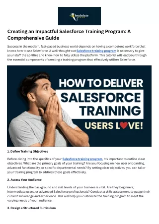 Creating an Impactful Salesforce Training Program A Comprehensive Guide