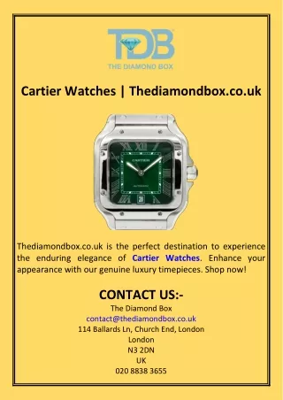 Cartier Watches  Thediamondbox.co.uk