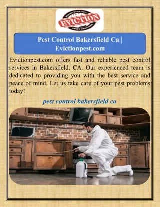 Pest Control Bakersfield Ca   Evictionpest.com