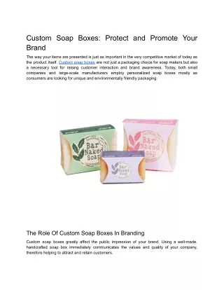 Custom Soap Boxes_ Protect and Promote Your Brand