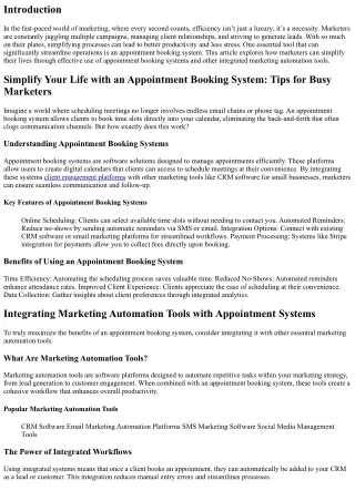 Simplify Your Life with an Appointment Booking System: Tips for Busy Marketers