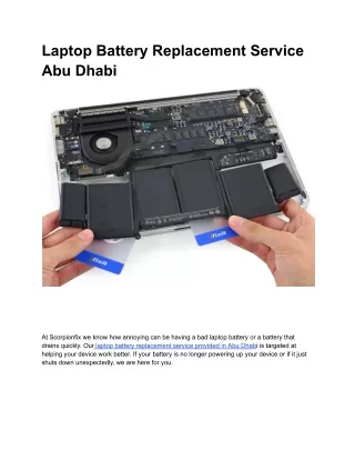 Laptop Battery Replacement Service Abu Dhabi