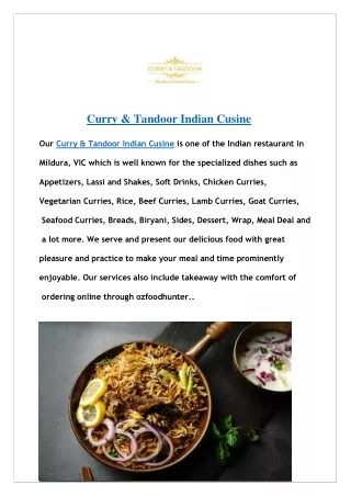 Up to 10% Offer - Order Now at Curry & Tandoor Indian Cusine