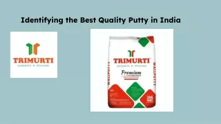 Identifying the Best Quality Putty in India