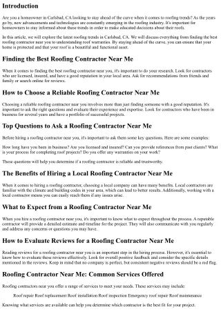 Stay Ahead of the Curve with the Latest Roofing Trends in Carlsbad, CA