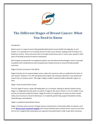 The Different Stages of Breast Cancer What You Need to Know