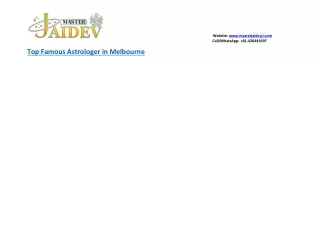 Top Famous Astrologer in Melbourne