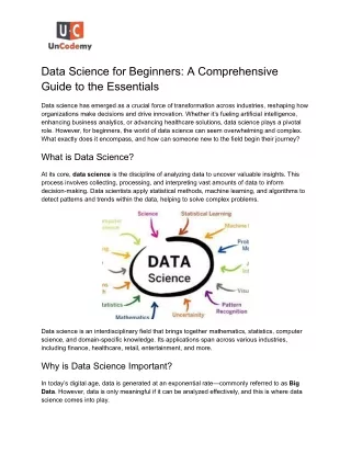 Data Science for Beginners: A Comprehensive Guide to the Essentials