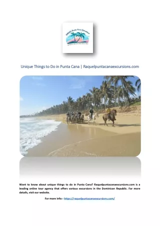 Unique Things to Do in Punta Cana | Raquelpuntacanaexcursions.com