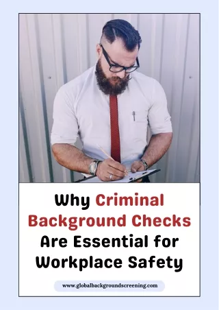 Why Criminal Background Checks Are Essential for Workplace Safety