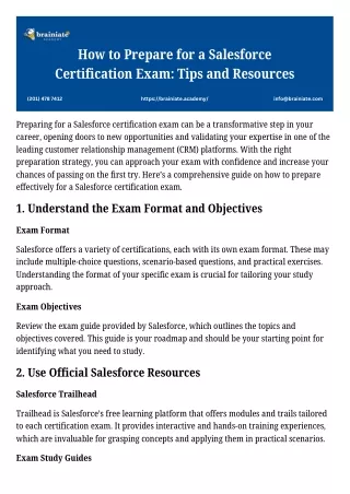 How to Prepare for a Salesforce Certification Exam Tips and Resources