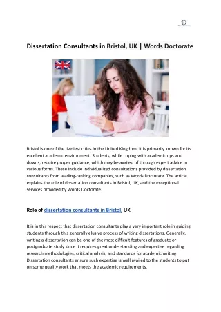 Dissertation Consultants in Bristol, UK _ Words Doctorate