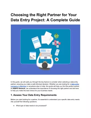 Choosing the Right Partner for Your Data Entry Project_ A Complete Guide