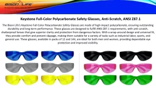 Bison Life Keystone Full-Color Polycarbonate Safety Glasses